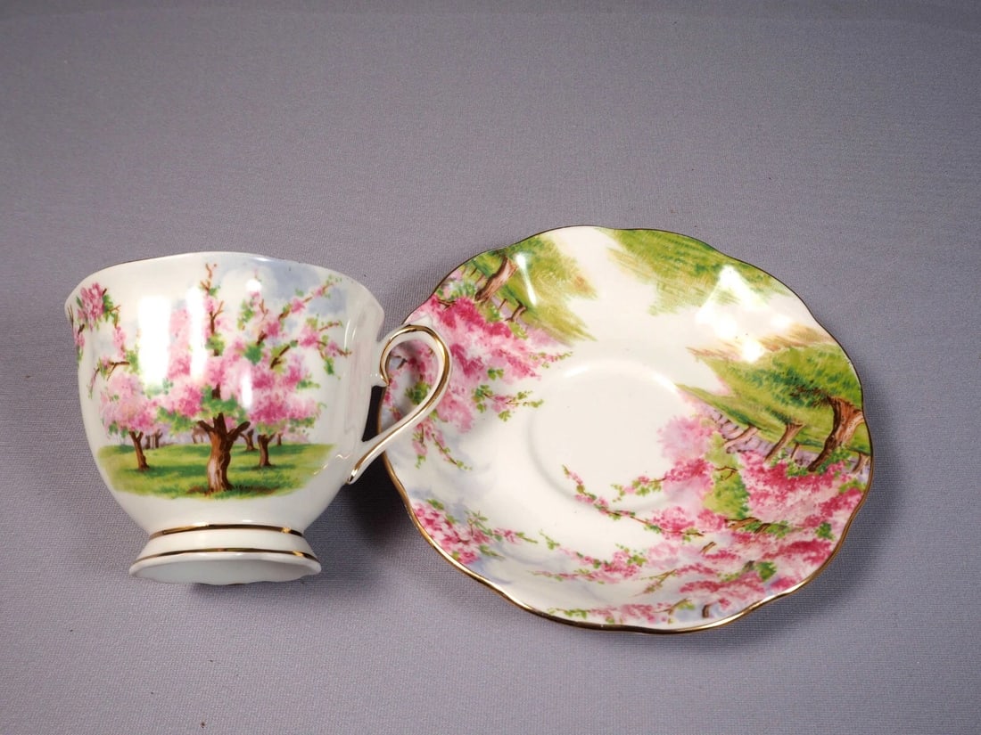 Royal Albert Blossom Time Coffee Tea cup Saucer Set Bone China England - 2