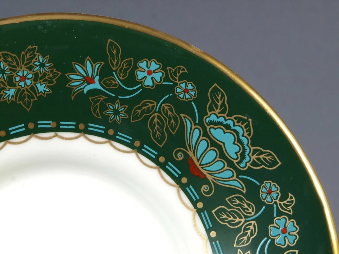 Aynsley Winchester Gold Green Demitasse Coffee Espresso Cup Saucer England - 3