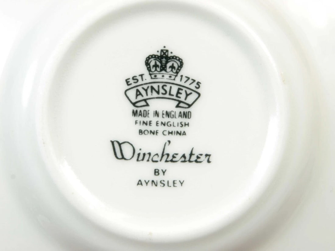 Aynsley Winchester Gold Green Demitasse Coffee Espresso Cup Saucer England - 4