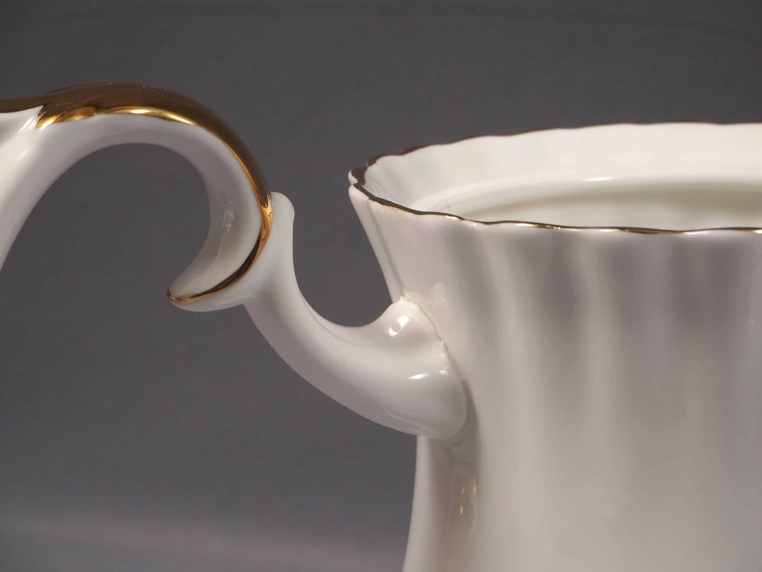 Royal Albert Val D'Or Tall Coffee Pot Teapot England Bone China - 4