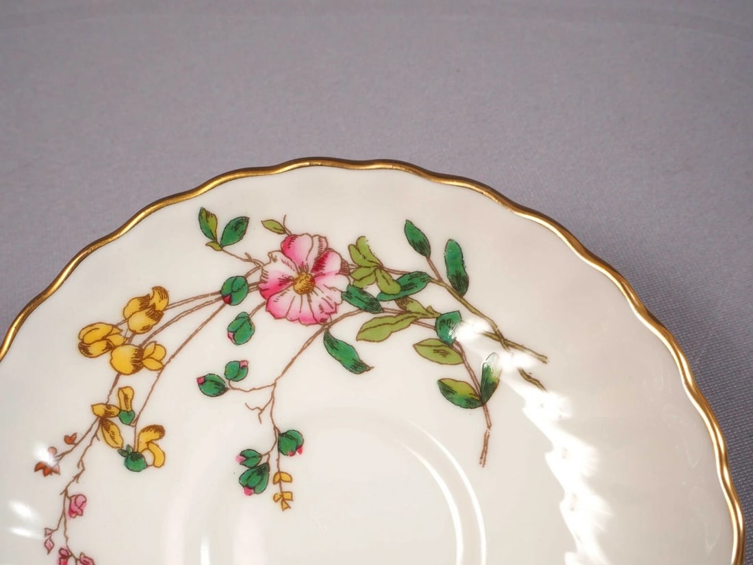 Minton Dainty Sprays S-511 Coffee Espresso Cup Saucer Demitasse England Vintage - 3