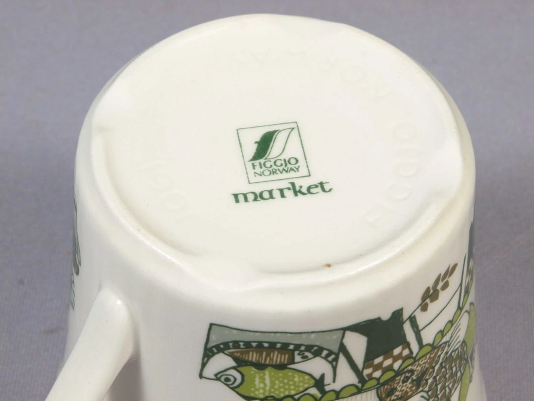Figgjo Norway MARKET Coffee Tea MUG Vintage - 3