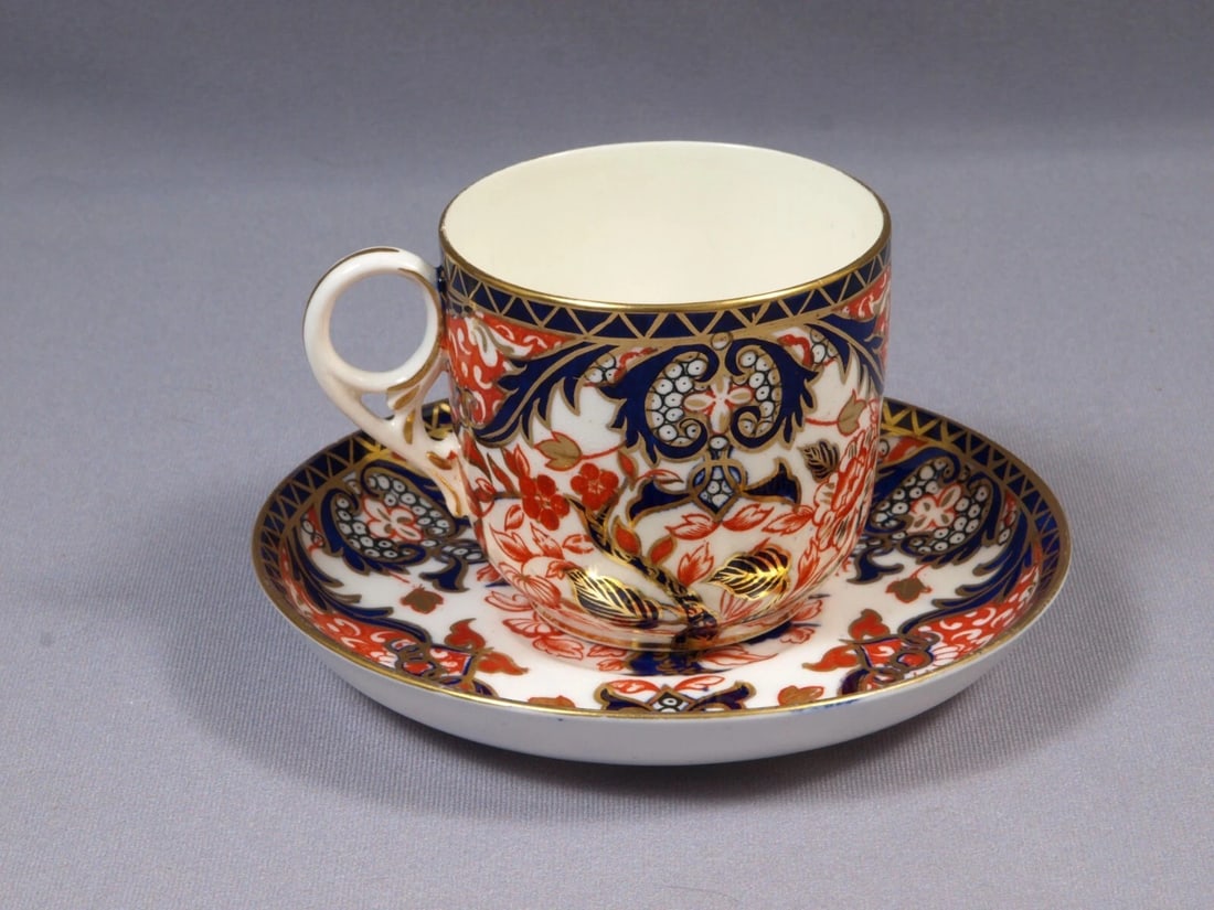 ROYAL CROWN DERBY KINGS IMARI Coffee Espresso cup Saucer set 1884/9 England 383 - 2