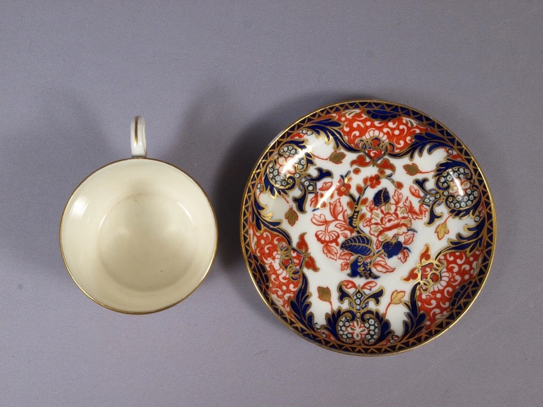 ROYAL CROWN DERBY KINGS IMARI Coffee Espresso cup Saucer set 1884/9 England 383 - 3