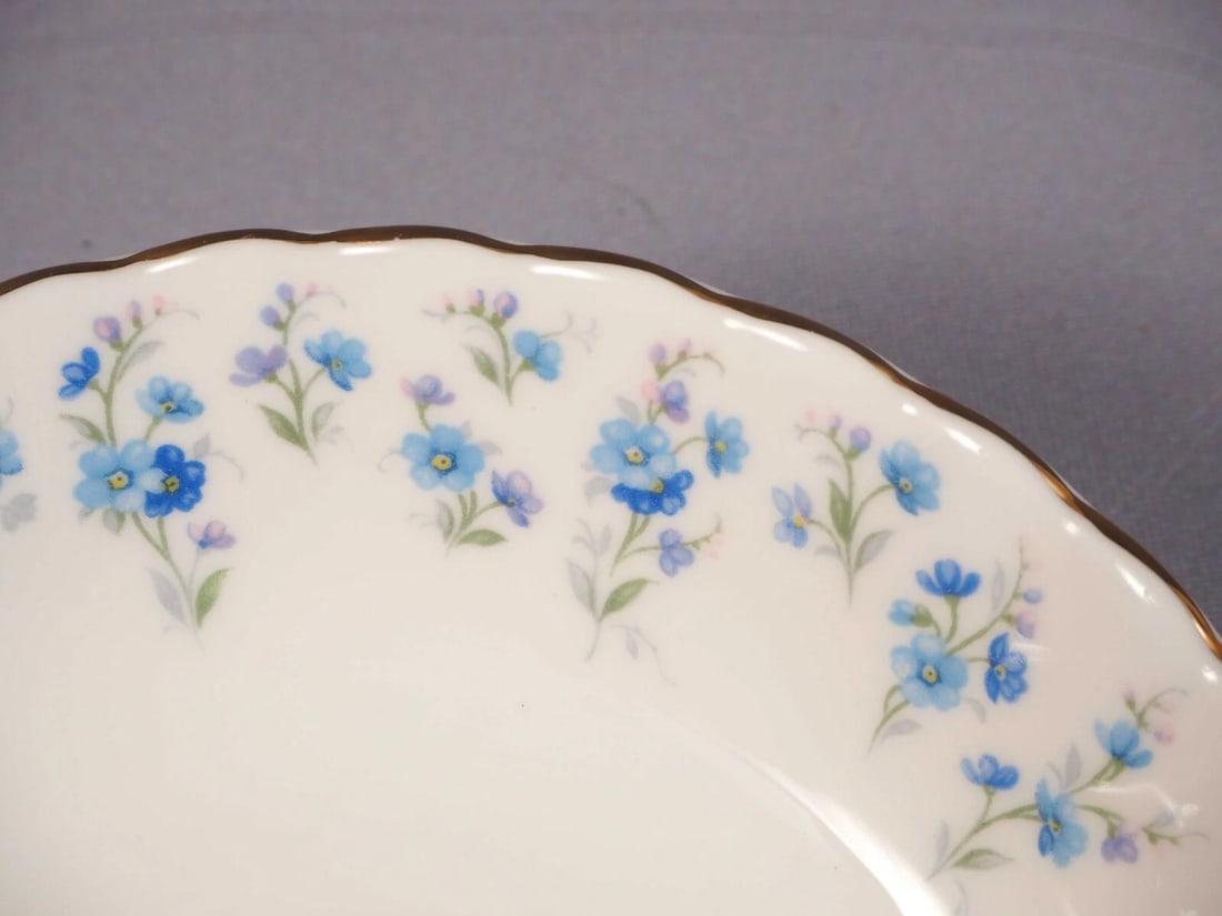 Royal Albert Memory Line Coffee Tea Cup Saucer Set Classy Gold White Blue - 3