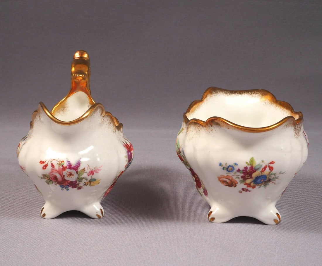 Hammersley LADY PATRICIA Gold Signed F Howard Creamer Milk Jug Sugar Bowl Set - 6