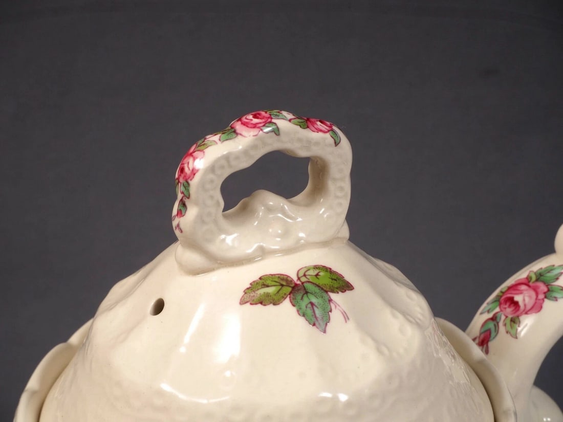 OLD MARK Copeland Spode Billingsley Rose Coffee Teapot Pot England - 2