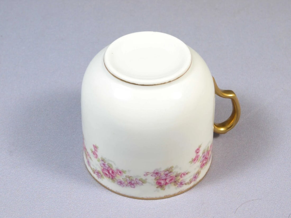 BRIDAL Rose Limoges France Bawo Dotter Elite Coffee Tea Mug LARGE RARE - 4
