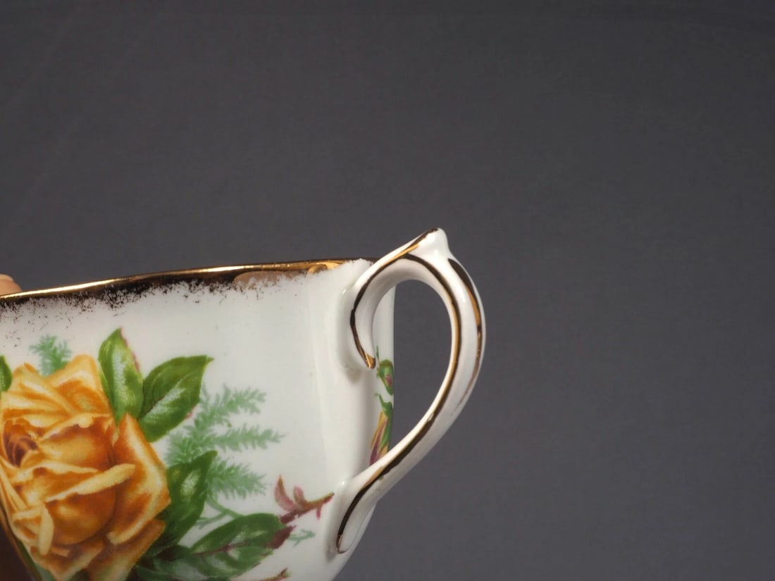 Royal Albert Yellow Tea Rose Bone China Coffee Tea cup Saucer England 3 1/2" - 3