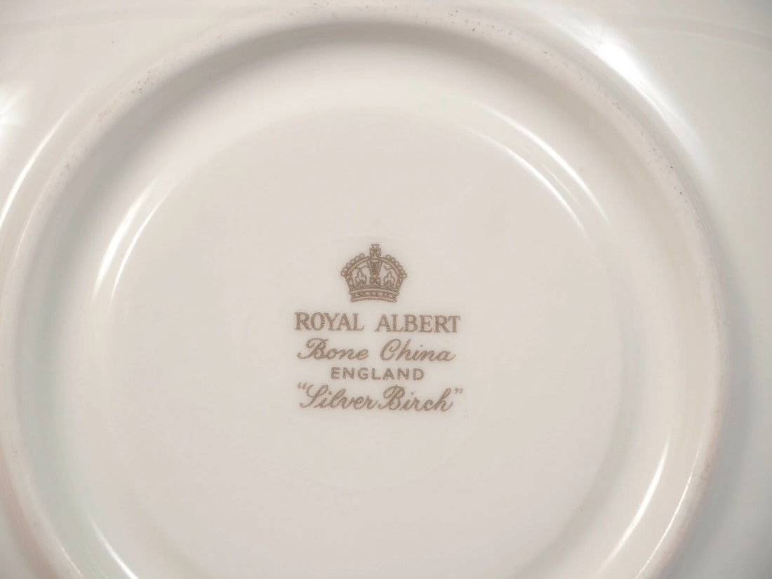 Royal Albert Silver Birch Coffee Tea cup Saucer Bone China England 3 1/8 Smaller - 4
