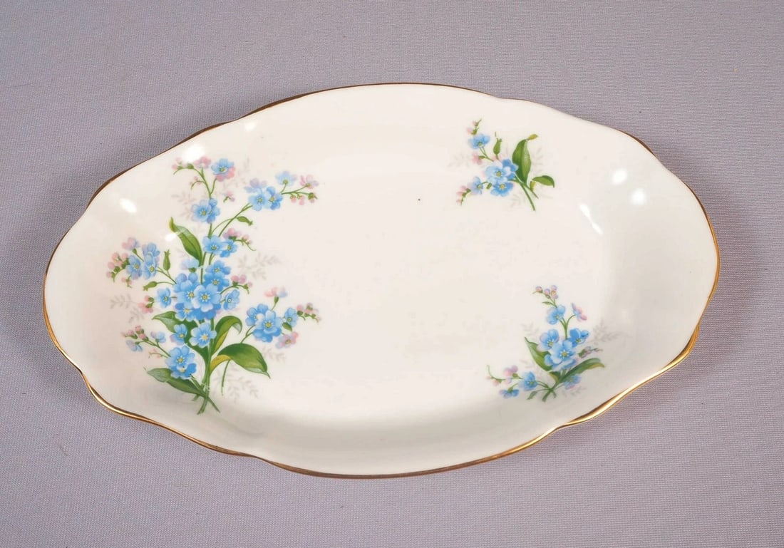 Royal Albert Forget me Not England Vintage Creamer Jug Sugar Bowl Plate - 6