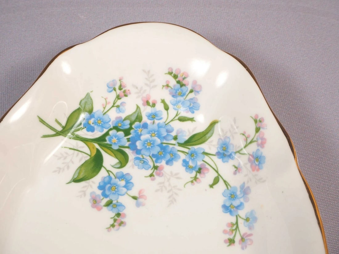 Royal Albert Forget me Not England Vintage Creamer Jug Sugar Bowl Plate - 7