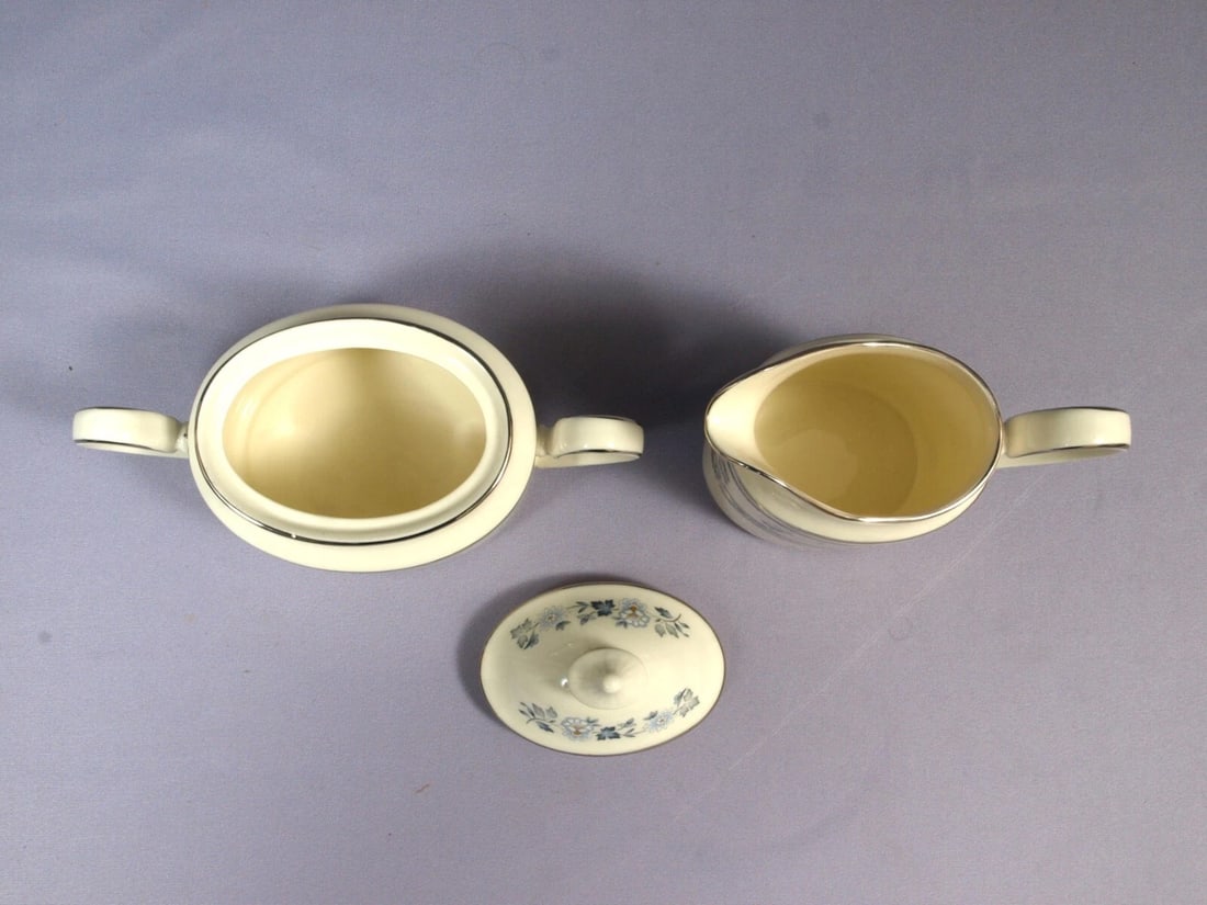 MINTON PENROSE Creamer Milk Jug Covered Sugar Bowl SET England - 3