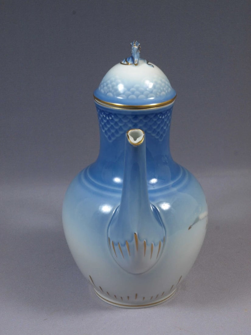 Bing Grondahl B&G Denmark Seagull Seahorse Finial Handle Coffee Pot Teapot - 2