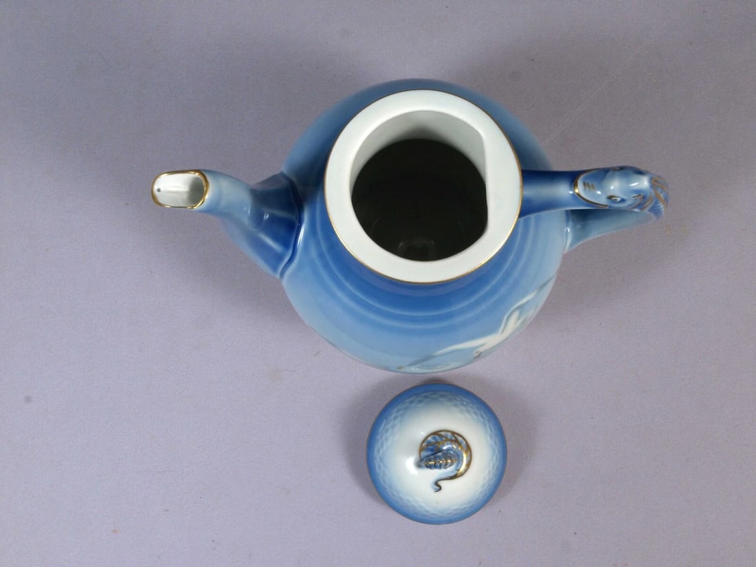 Bing Grondahl B&G Denmark Seagull Seahorse Finial Handle Coffee Pot Teapot - 5