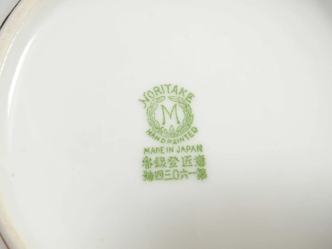 NORITAKE 175 Christmas Ball Creamer Milk Sugar Bowl ANTIQUE 1920 Hand painted - 4