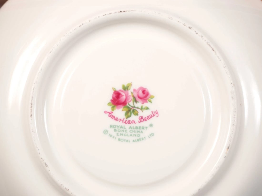 Royal Albert American Beauty Coffee Tea Cup Saucer Set Bone China England - 5