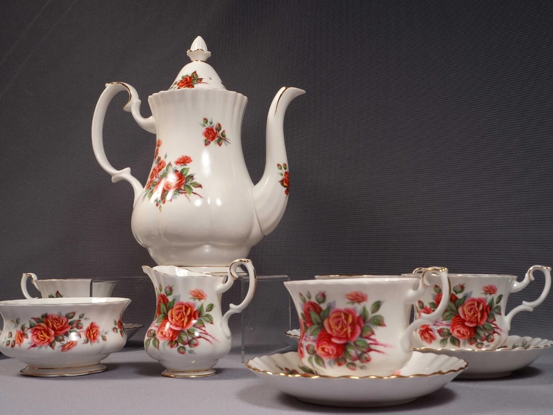 Royal Albert Centennial Rose Coffee Tea Cup Saucer Teapot Sugar Bowl Creamer - 2