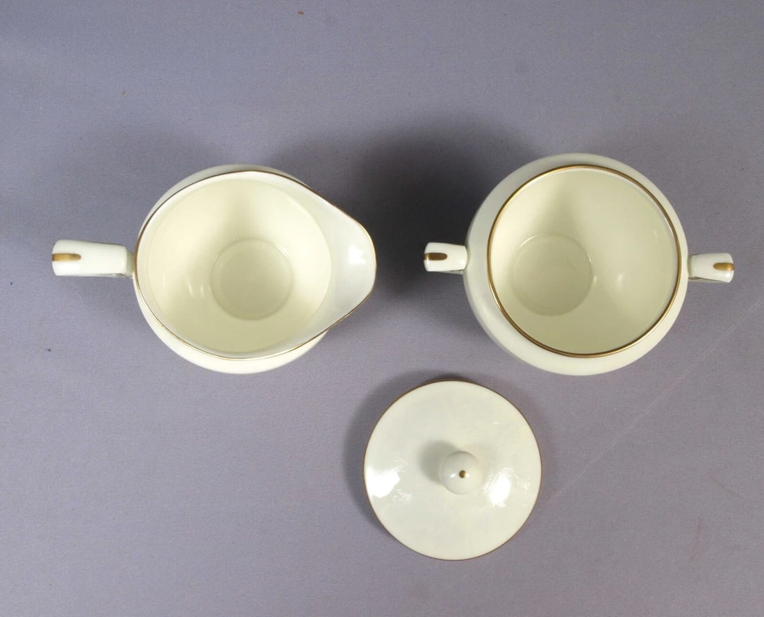 Royal Worcester CONCERTO Creamer Milk Jug Covered Sugar Bowl SET Embossed Flower - 2