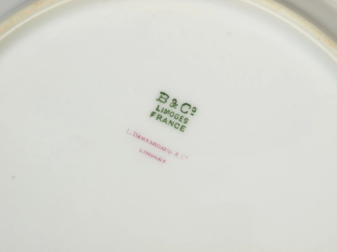 Limoges L. BERNARDAUD B&C Coffee Teacup Saucer set Gold France French - 4