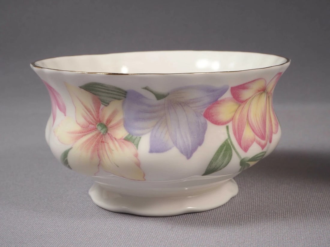 Royal Albert FAIR VIEW Bone Open Sugar Bowl Creamer Milk Jug England Large - 4