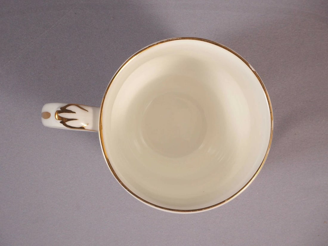 Royal Albert Memory Line COFFEE TEA MUG Classy Gold White Blue - 2