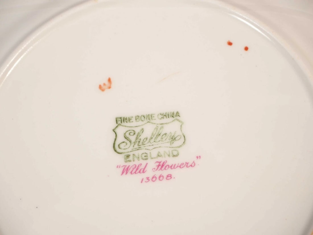 Shelley WILD FLOWERS Dainty Shape Tea Coffee Cup Saucer Plate TRIO Bone China - 6