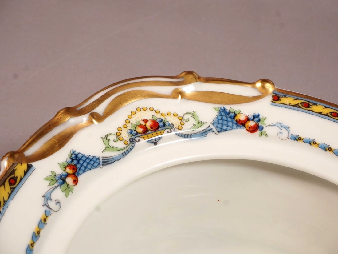 LIMOGES France B&C Bernardaud Horn of Plenty Nappy Cream and sugar Set EXCELLENT - 2