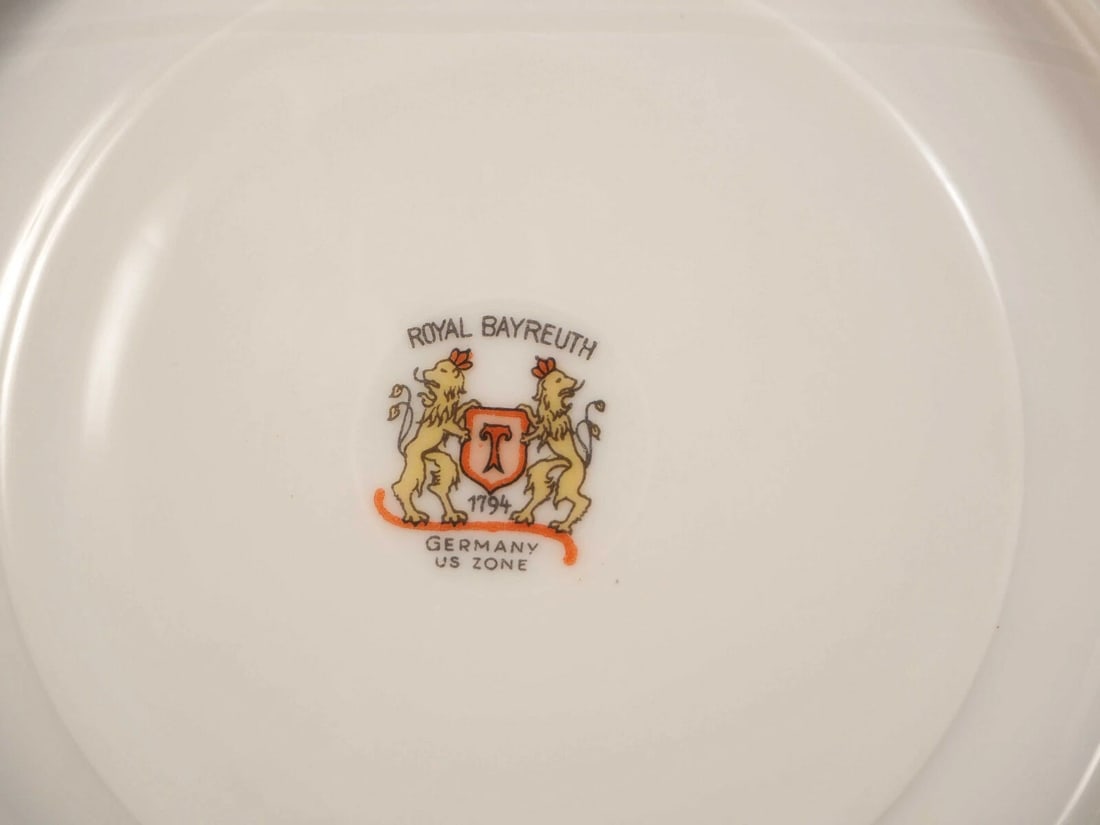 Royal Bayreuth TEA CUP & SAUCER Germany Bavaria Pale Rose Flowers ROB492 - 5