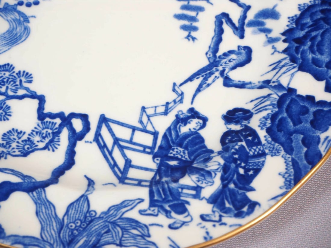 Royal Crown Derby Blue Mikado Dessert Plate Coffee Tea Cup Saucer Trio Setting - 4