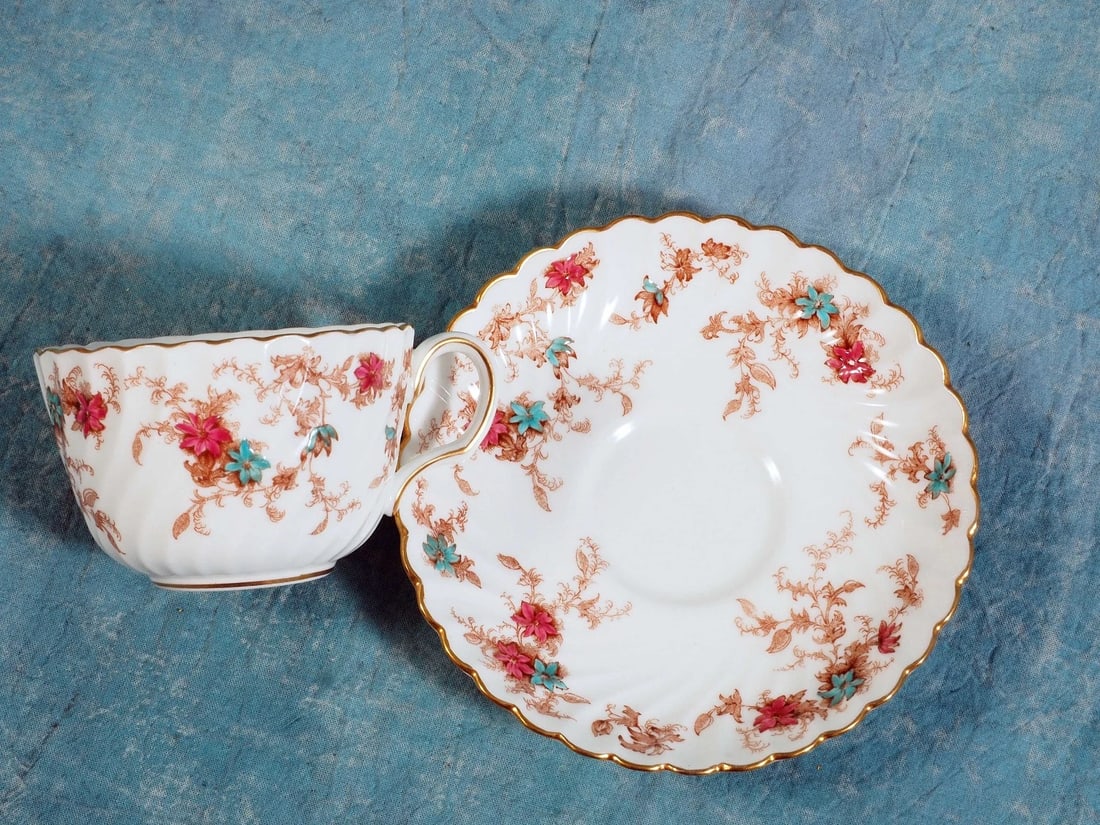 MINTON ANCESTRAL Coffee Tea cup Saucer Set Newer S376 - 2