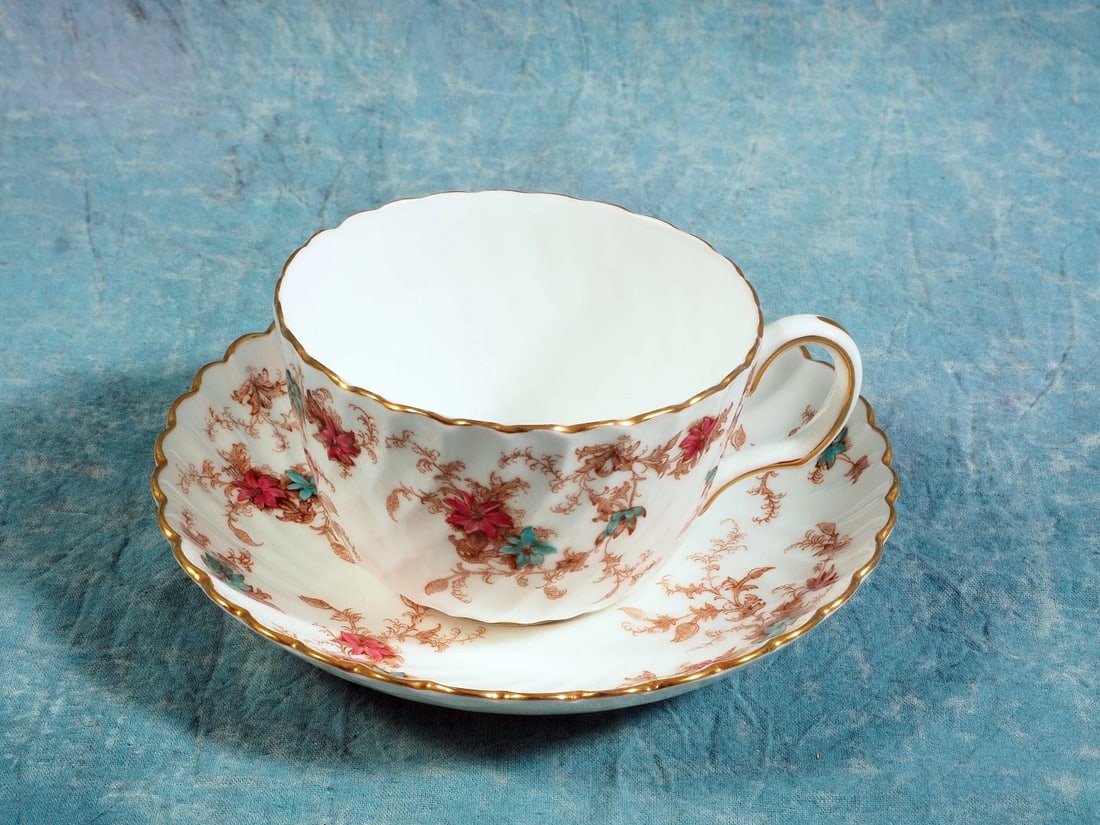 MINTON ANCESTRAL Coffee Tea cup Saucer Set Newer S376 - 3