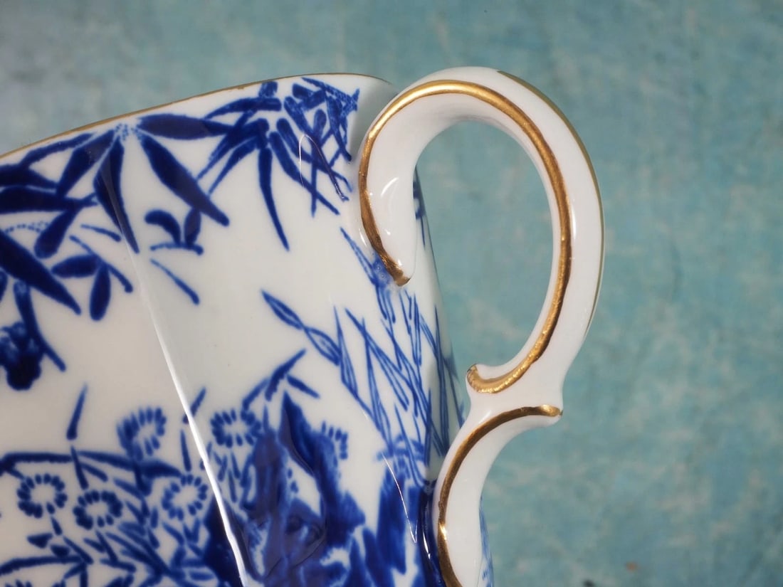 Royal Crown Derby Blue Mikado Coffee Tea Cup Saucer Blue White Bone china - 4