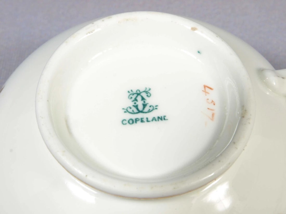 Antique 1813- 1830 Copeland Spode Coffee Tea Cup Saucer Green England Felspar - 6