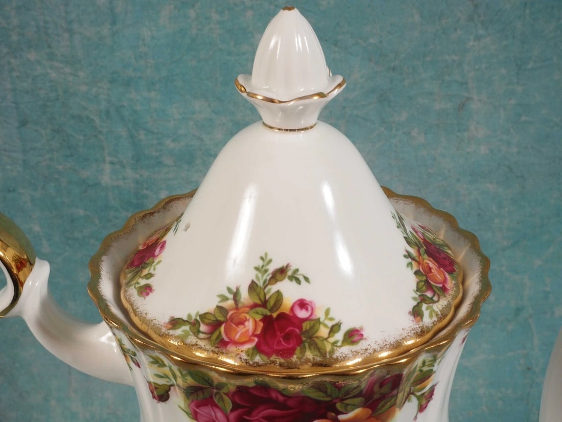 Royal Albert Old Country Roses Bone China TALL Coffee Pot Teapot LARGE - 2