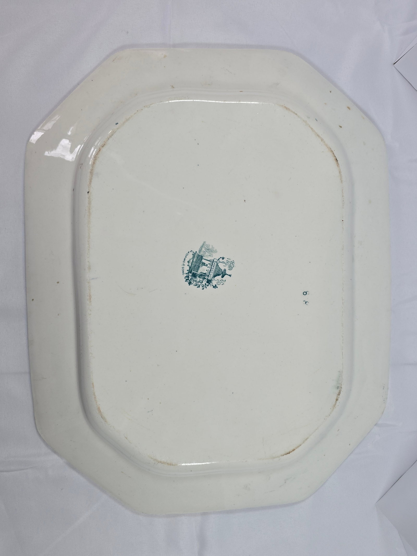 Adams & Sons "Damascus" Pattern Blue and White Transferware Platter - 2