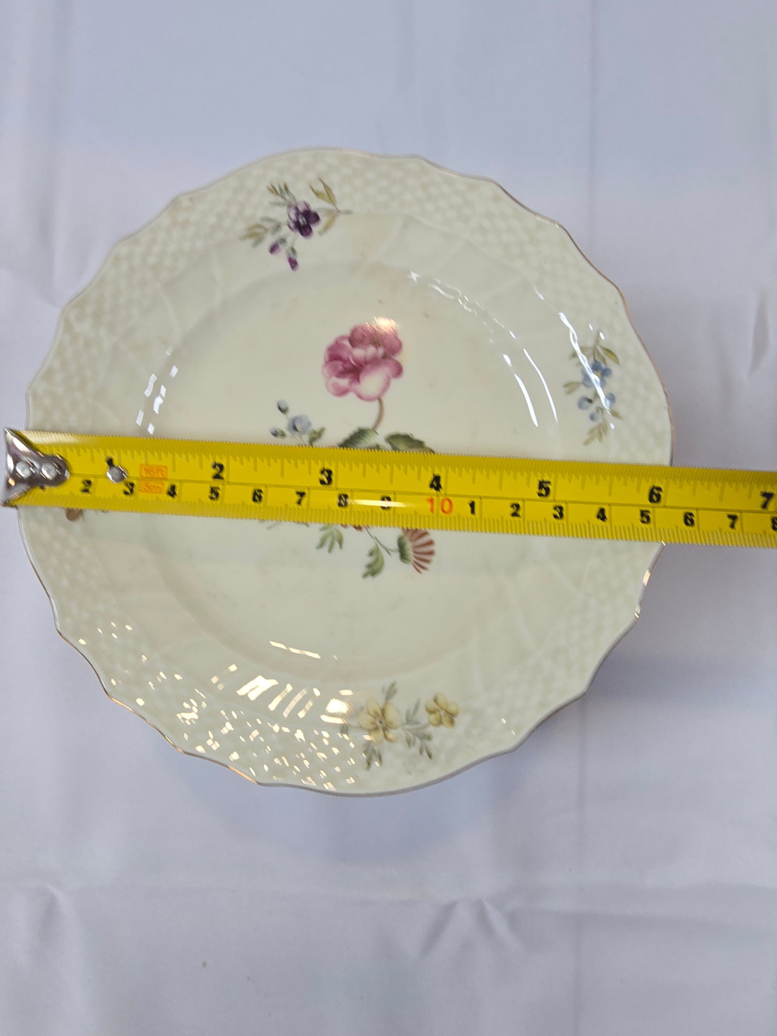 Set of Twelve Royal Copenhagen "Saxon Flower" Reticulated Dessert Plates - 9