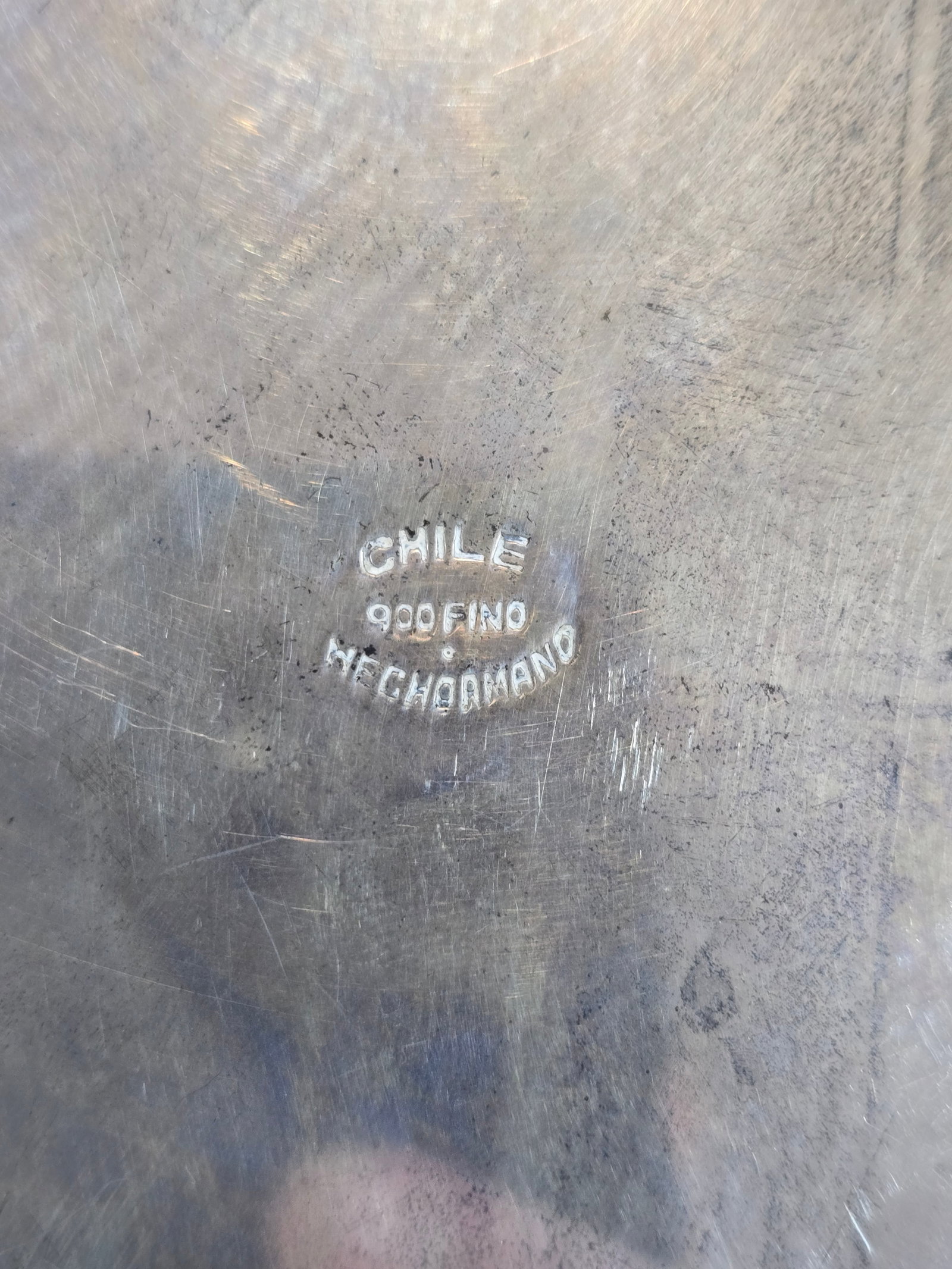 Chilean .900 Fino Sterling Silver Scalloped Rim Charger Plate - 3