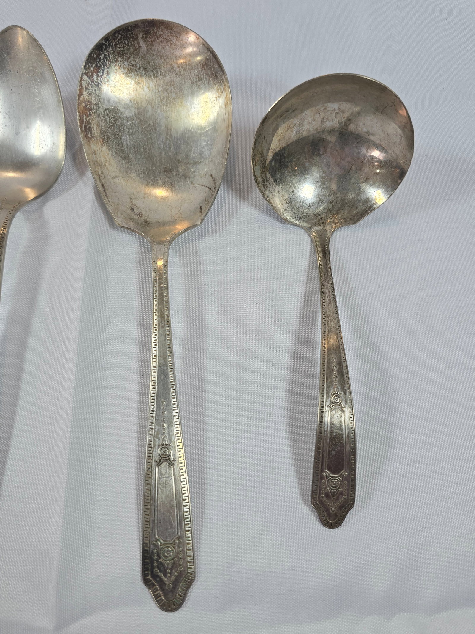 Collection of Antique Silver Plate Flatware with Tortoiseshell Handled Butter Spreader - 2