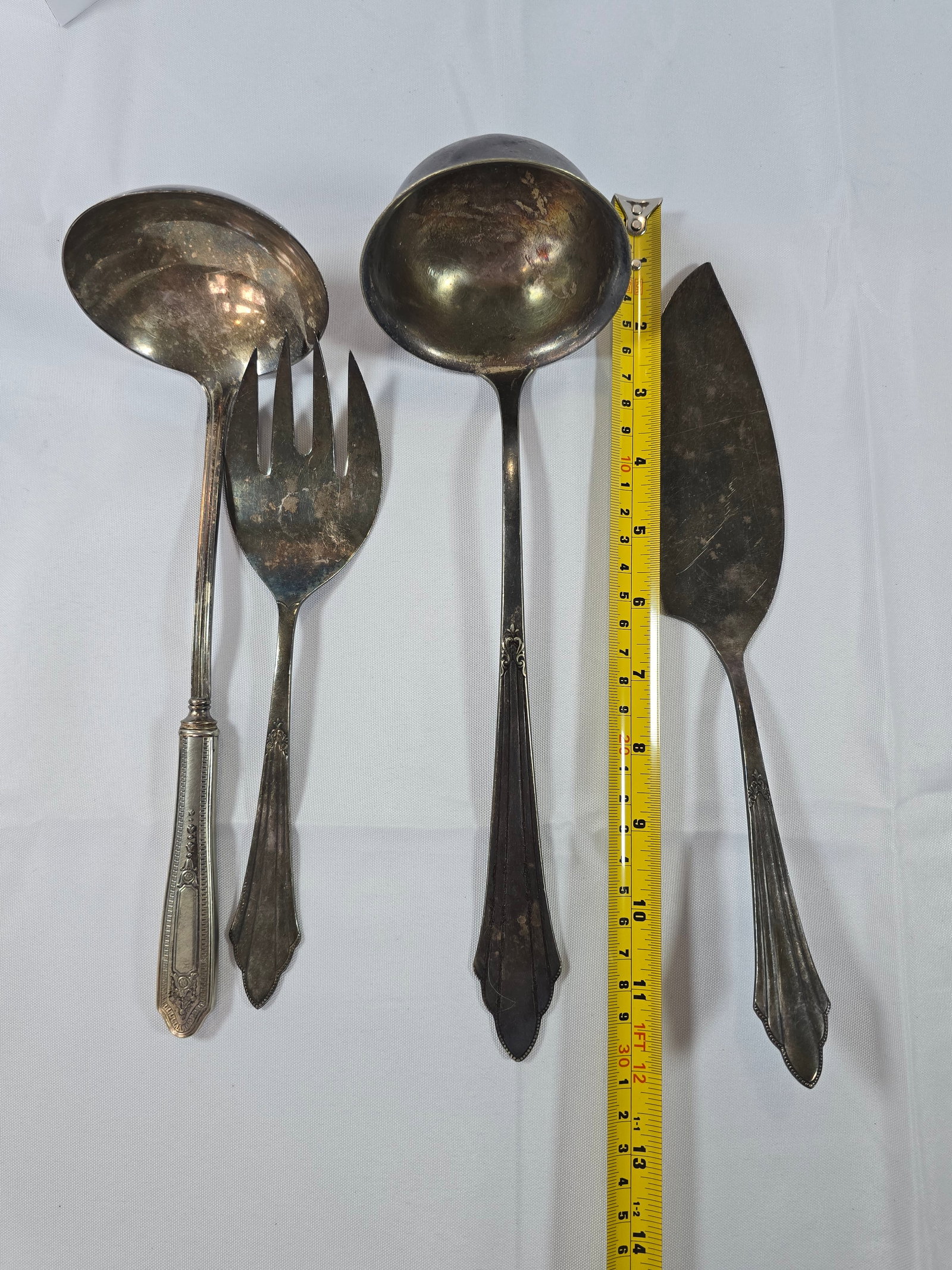 WMF 90 Silver Plated Ladles, Serving Fork, and Fish Server - 6