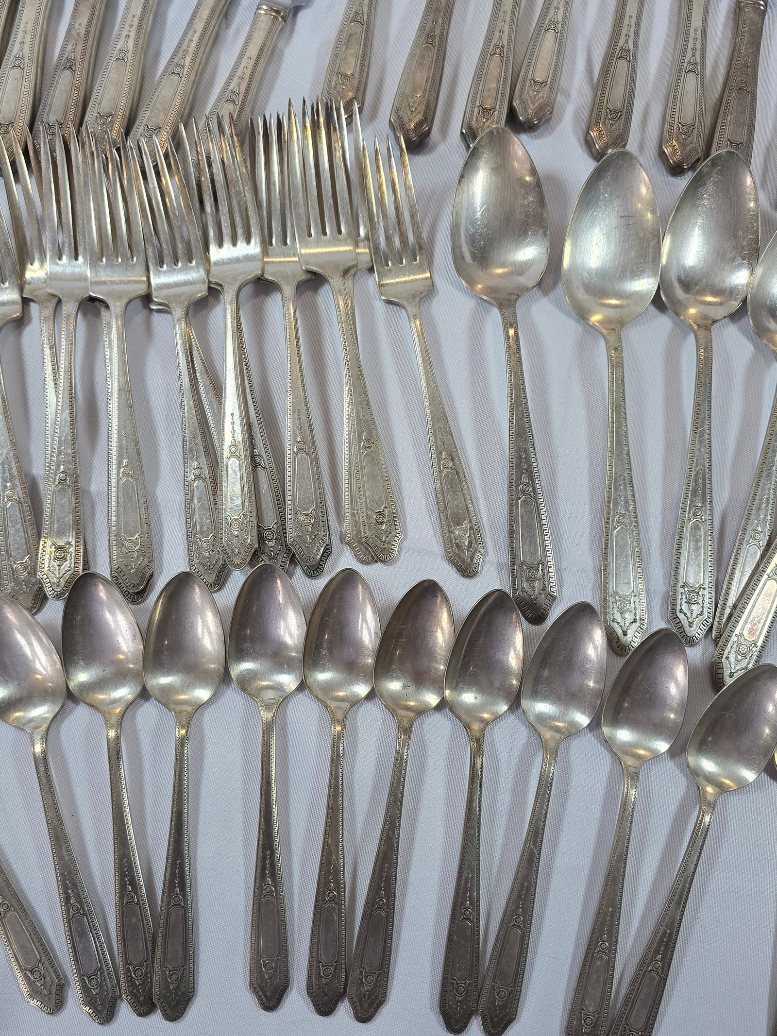 60-Piece Vintage NS CO. Stainless Steel Flatware Set - 4