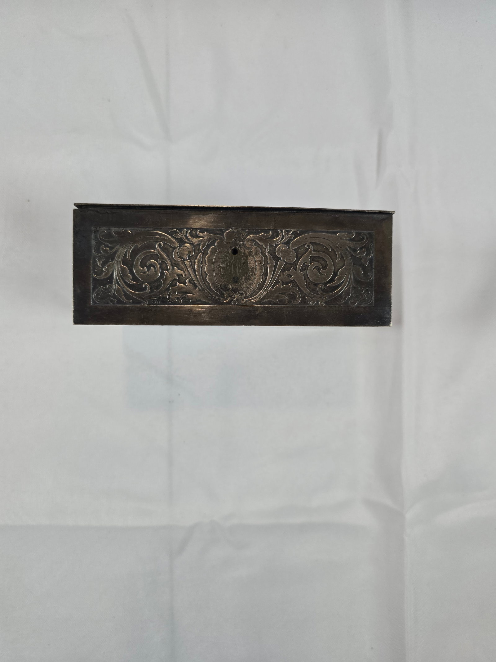 19th Century German Silvered Metal Bible Casket / Jewelry Box with Biblical Scene - 4