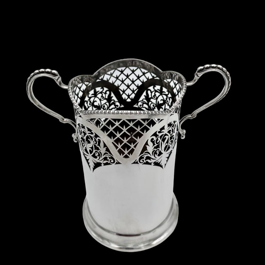 Early 20th Century Antique George V Sterling Silver Wine Bottle Holder Sheffield 1917 William Hutton - 3