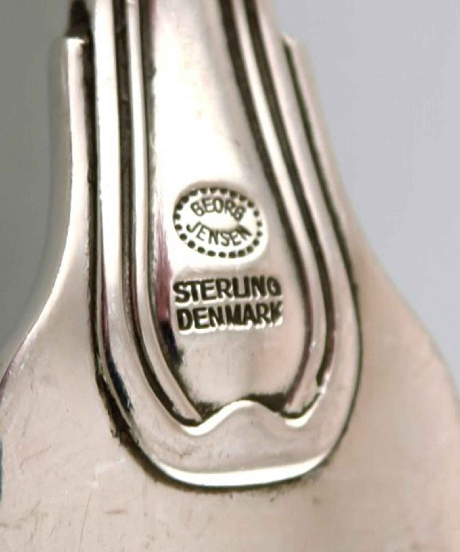 Georg Jensen Old Danish meat fork in sterling silver. - 4