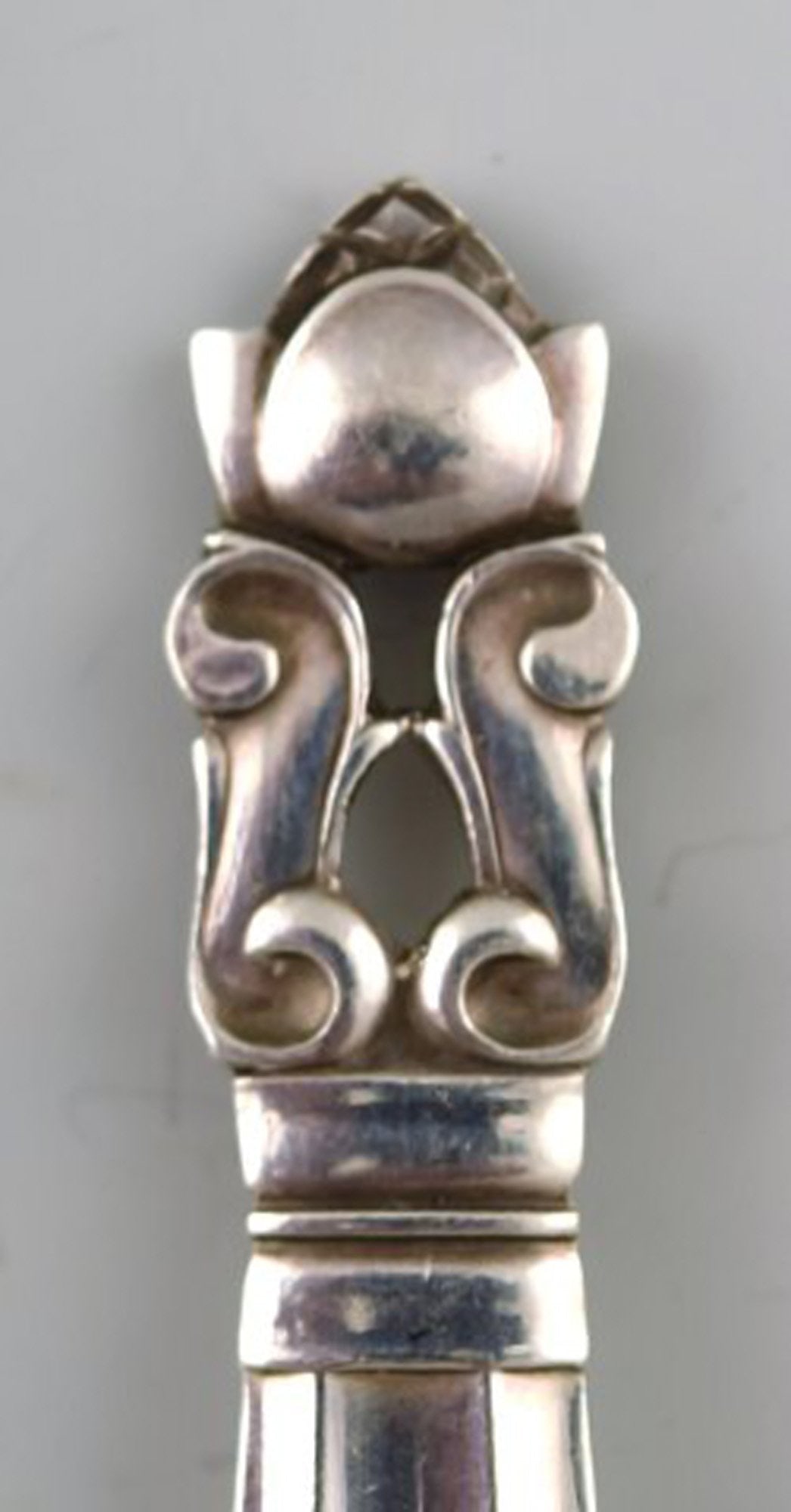 Georg Jensen "ACORN". Bouillon/soup spoon. Designer: Johan Rohde. - 2