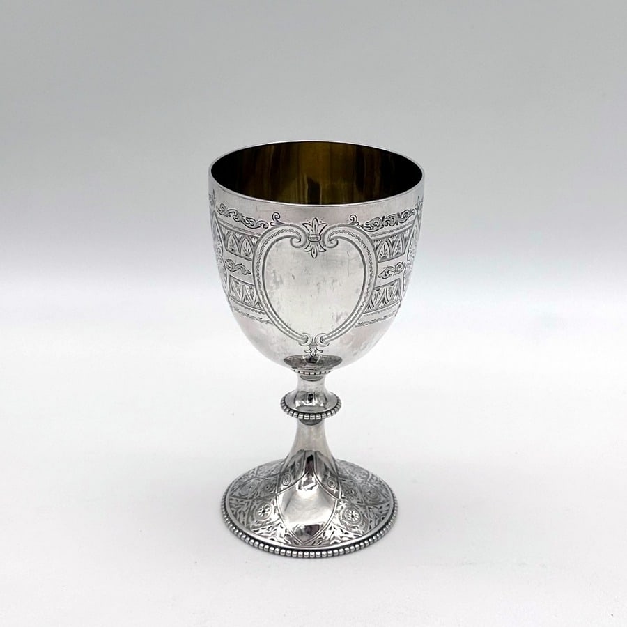 19th Century Antique Victorian Sterling Silver Goblet London 1867 Robert Harper - 2