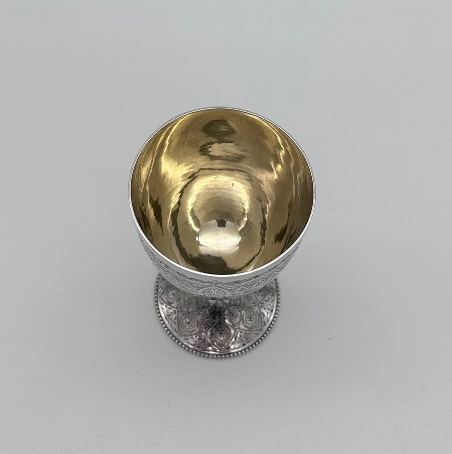 19th Century Antique Victorian Sterling Silver Goblet London 1867 Robert Harper - 4