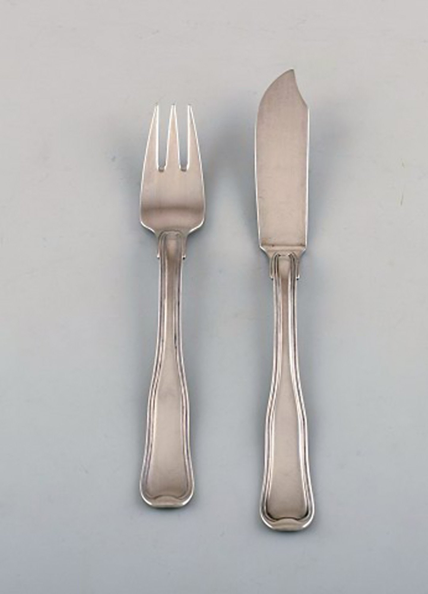 Georg Jensen Old Danish fish cutlery in sterling silver. Complete for four people. - 2
