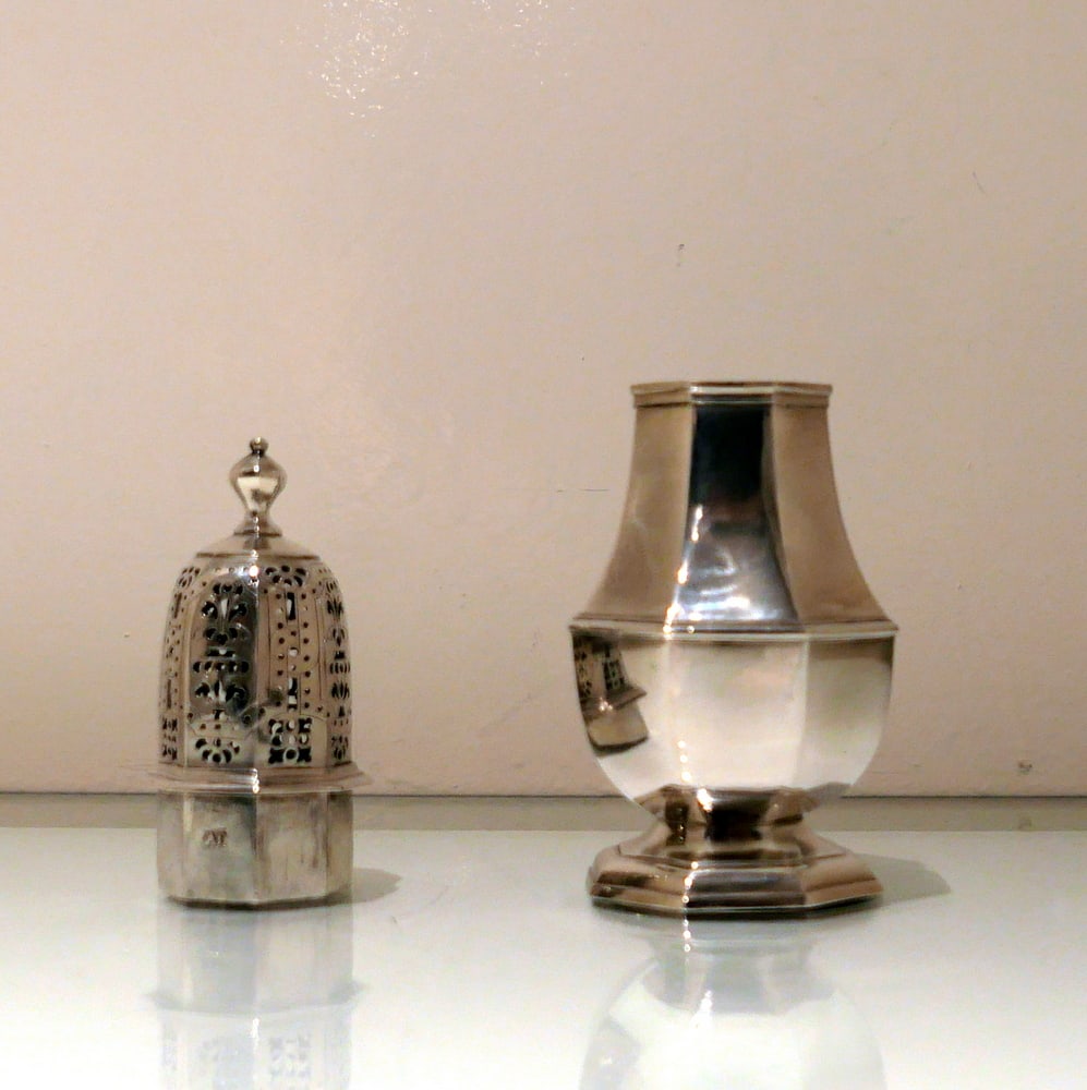 Early 18th Century Antique George I Britannia Silver Sugar Caster London 1717 Charles Adam - 3