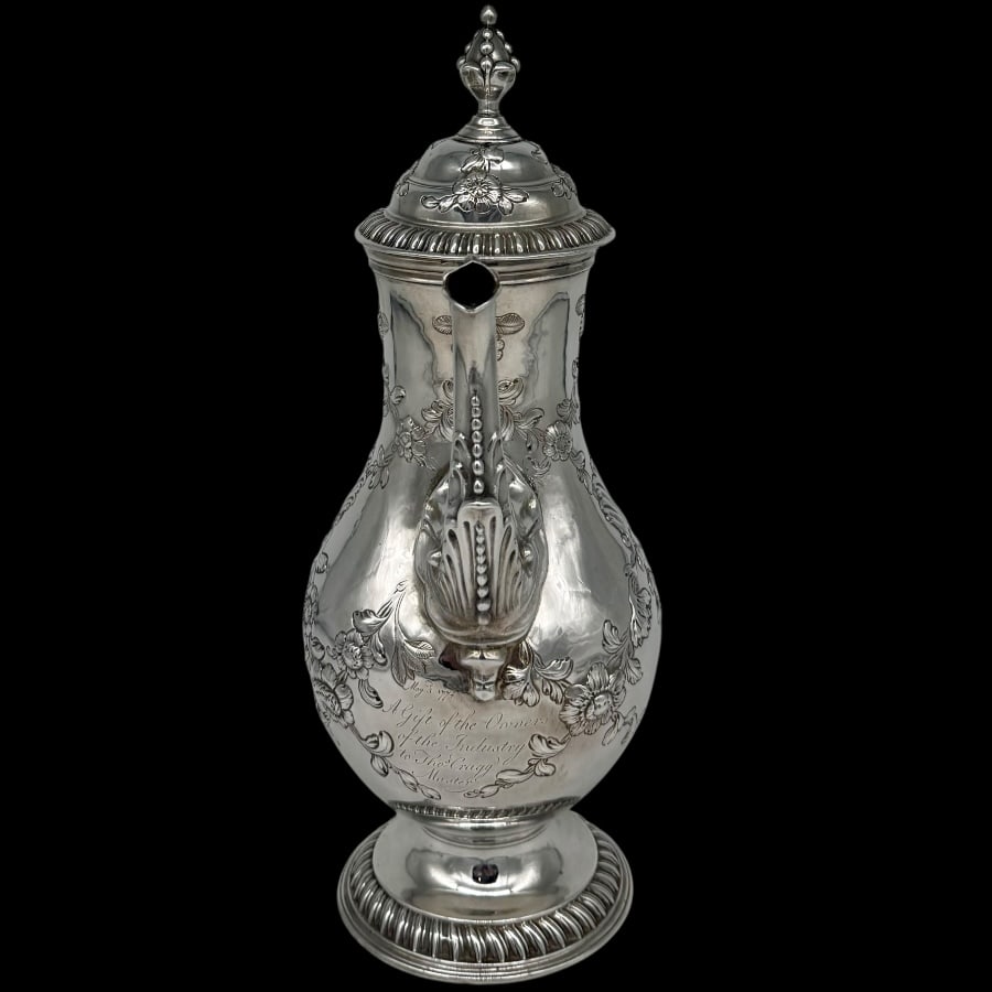 18th Century Antique George III Silver Coffee Pot Sheffield 1774 Henry Tuder & Thomas Leader - 3